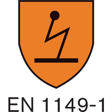 Entspricht DIN EN 1149-1 - Schutzkleidung - Elektrostatische Eigenschaften